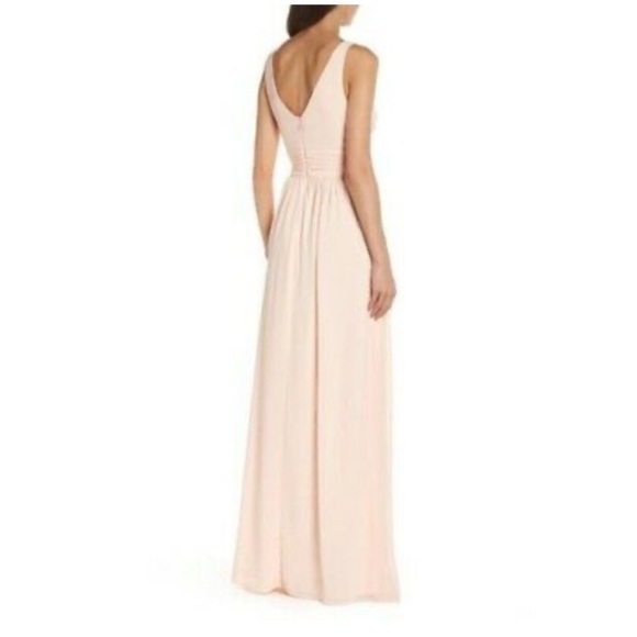 Lulu's Blush Pink Backless Flowy Maxi Bridesmaid Dress Size S - Picture 7 of 8
